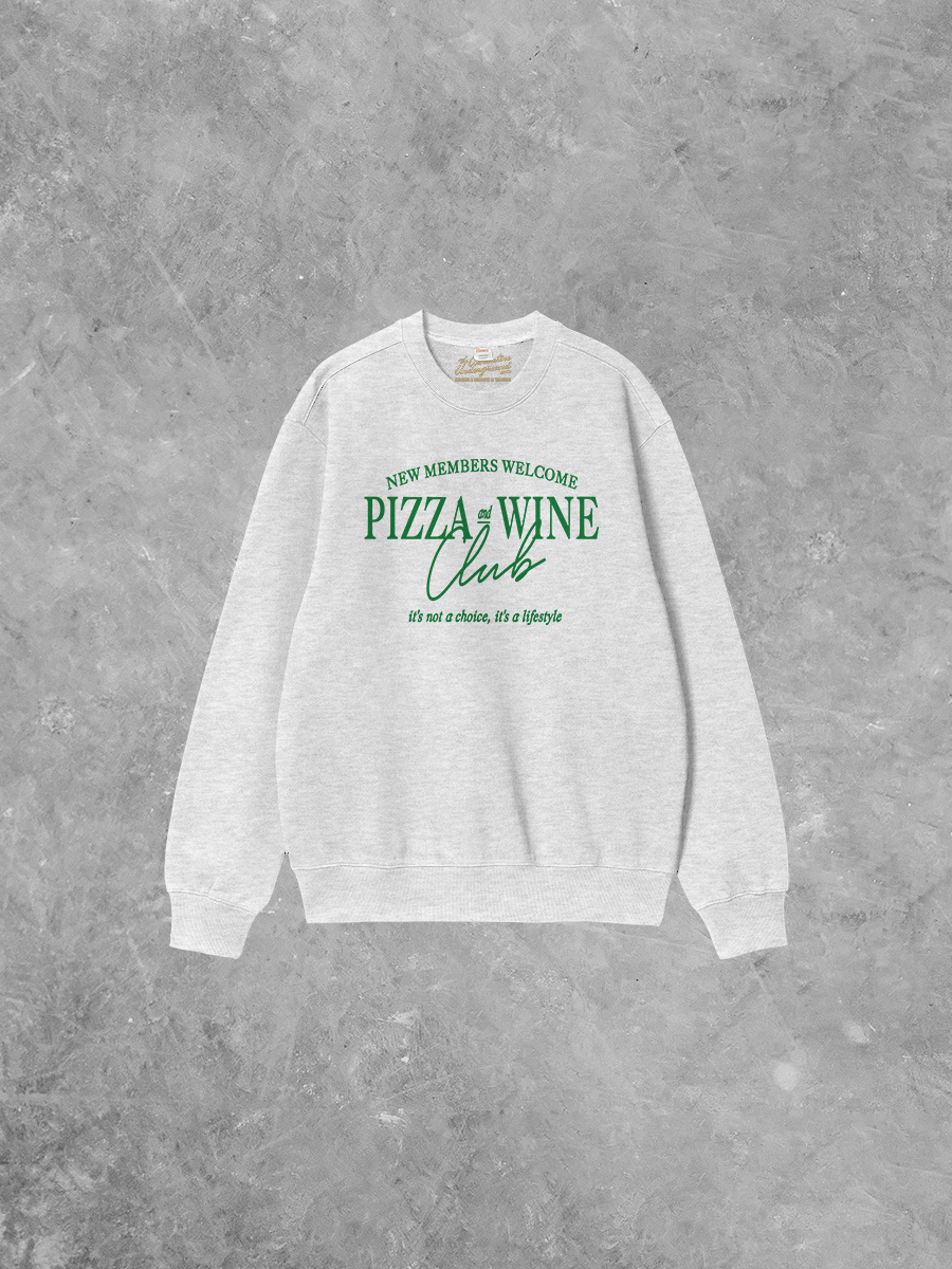 Underground Original Design: Pizza + Wine Club Boxy Cotton Sweatshirt