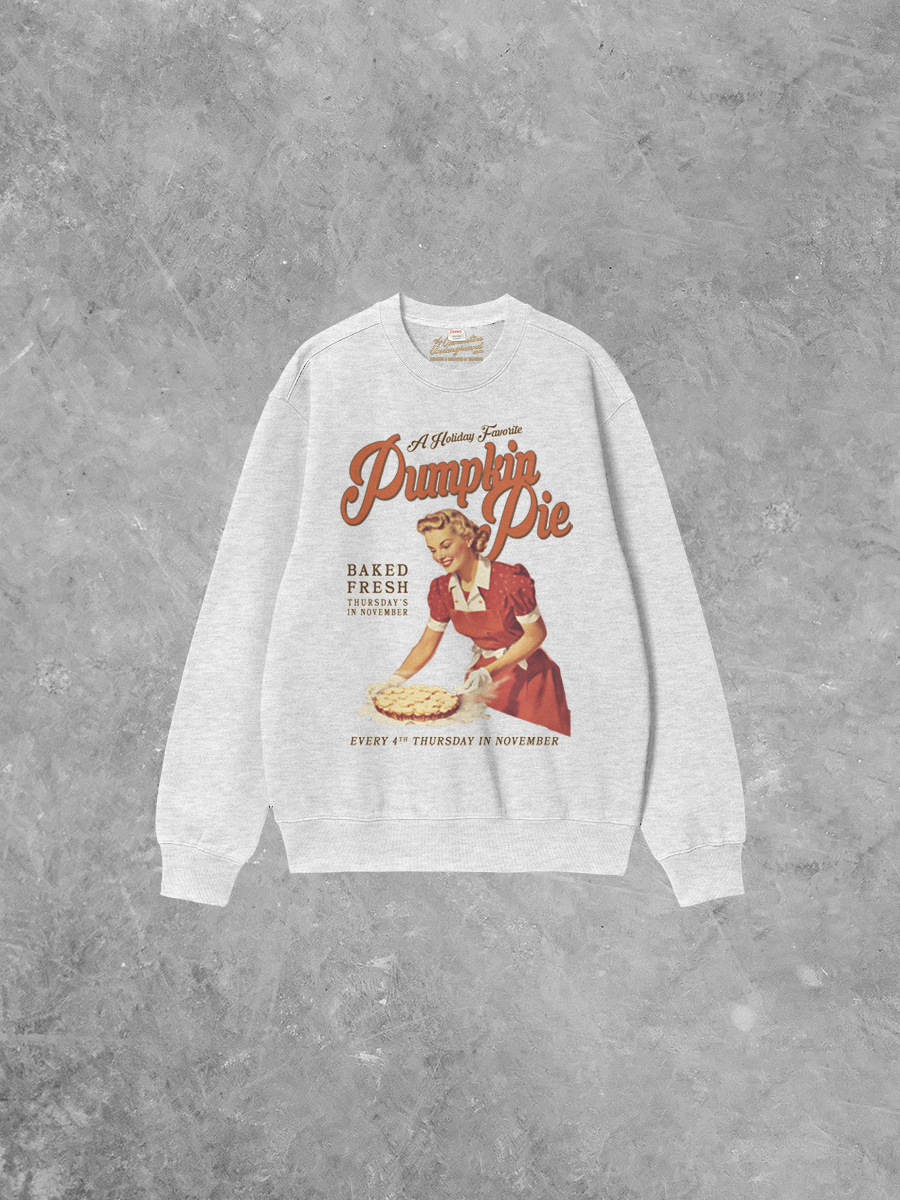 Underground Original Design: Fresh Pumpkin Pie, Thanksgiving Boxy Cotton 90's Sweatshirt