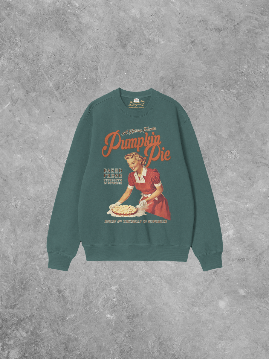 Underground Original Design: Fresh Pumpkin Pie, Thanksgiving Boxy Cotton 90's Sweatshirt