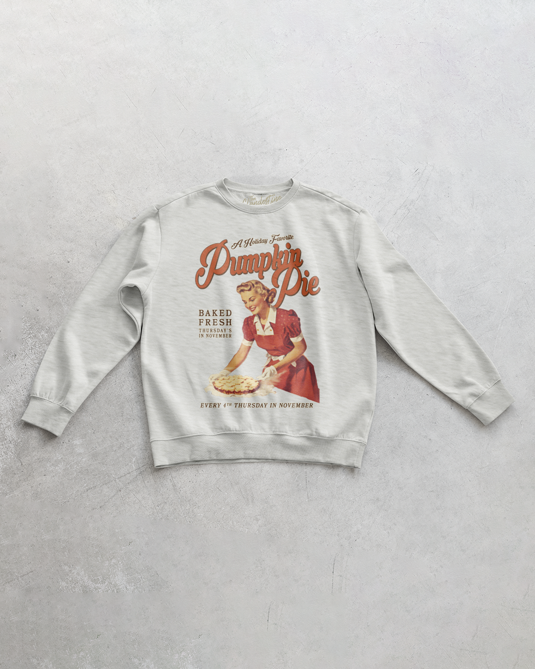 Underground Original Design: Fresh Pumpkin Pie, Thanksgiving Oversized 90's Sweatshirt