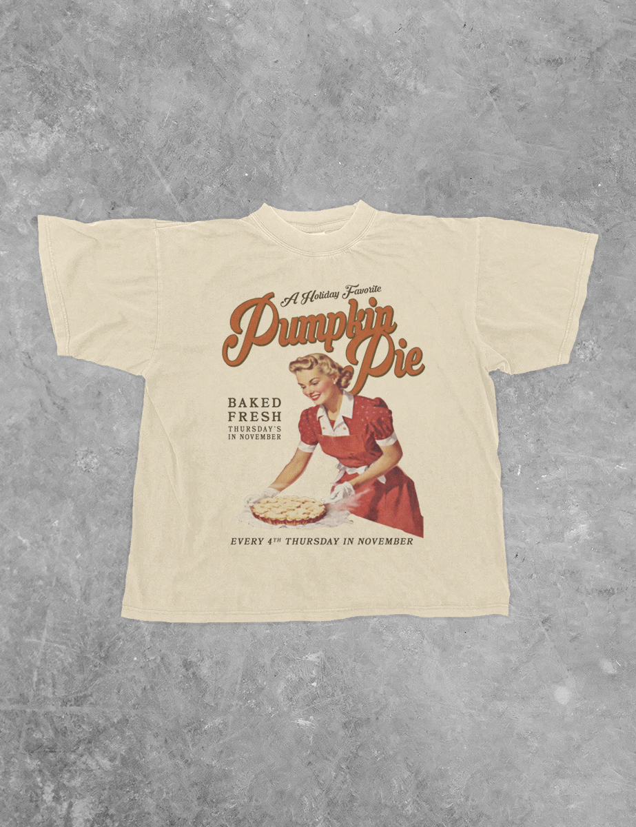 Underground Original Design: Fresh Pumpkin Pie, Thanksgiving Boxy Cotton T-Shirt