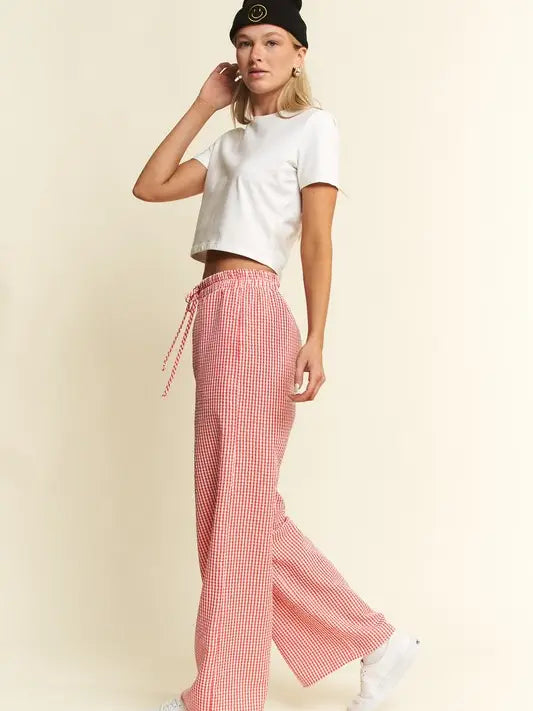 Red Gingham Boxer Pants