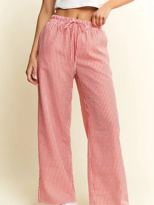 Red Gingham Boxer Pants