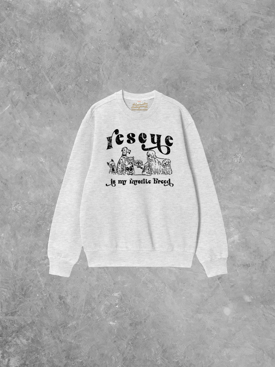 Underground Original Design: Rescue is My Favorite Breed Boxy Cotton Sweatshirt