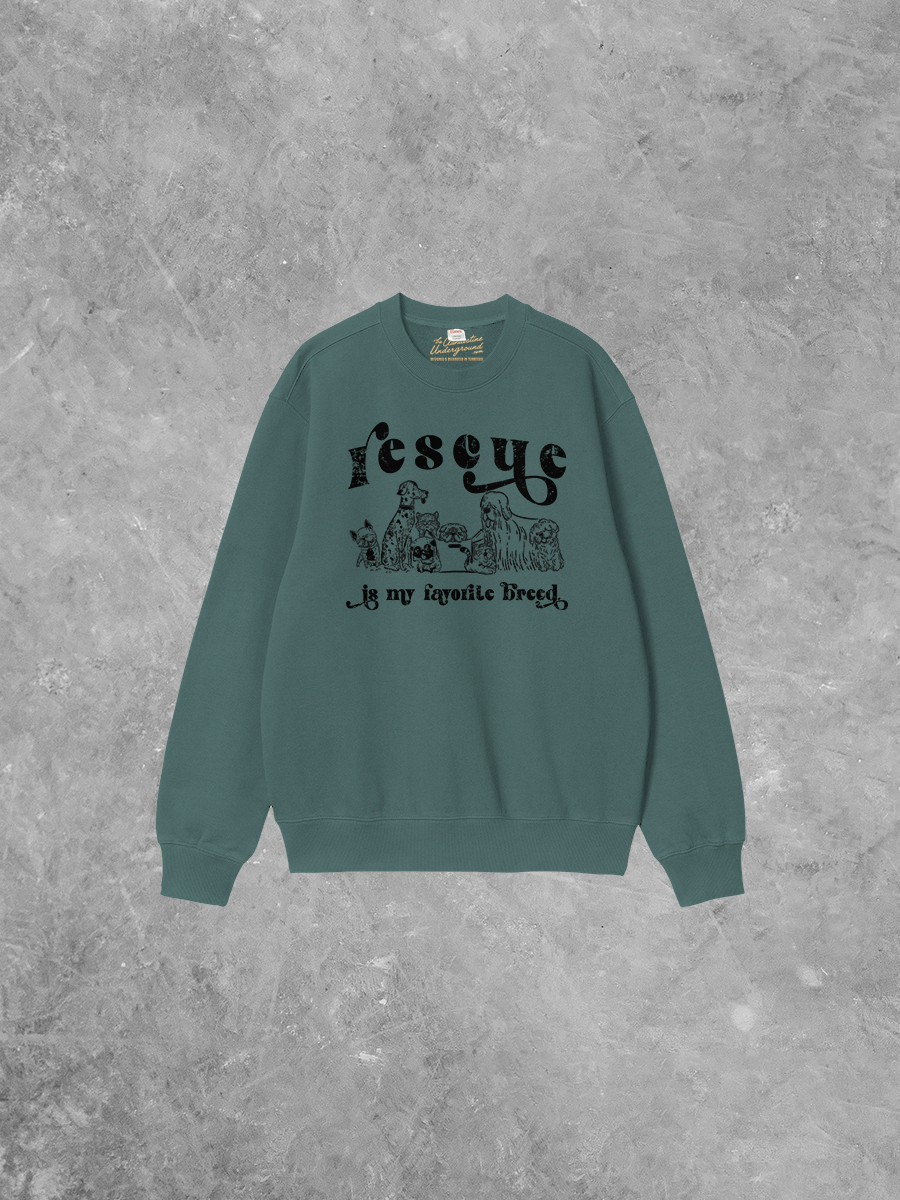 Underground Original Design: Rescue is My Favorite Breed Boxy Cotton Sweatshirt