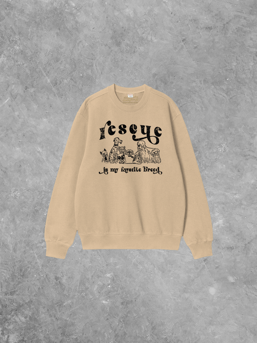 Underground Original Design: Rescue is My Favorite Breed Boxy Cotton Sweatshirt