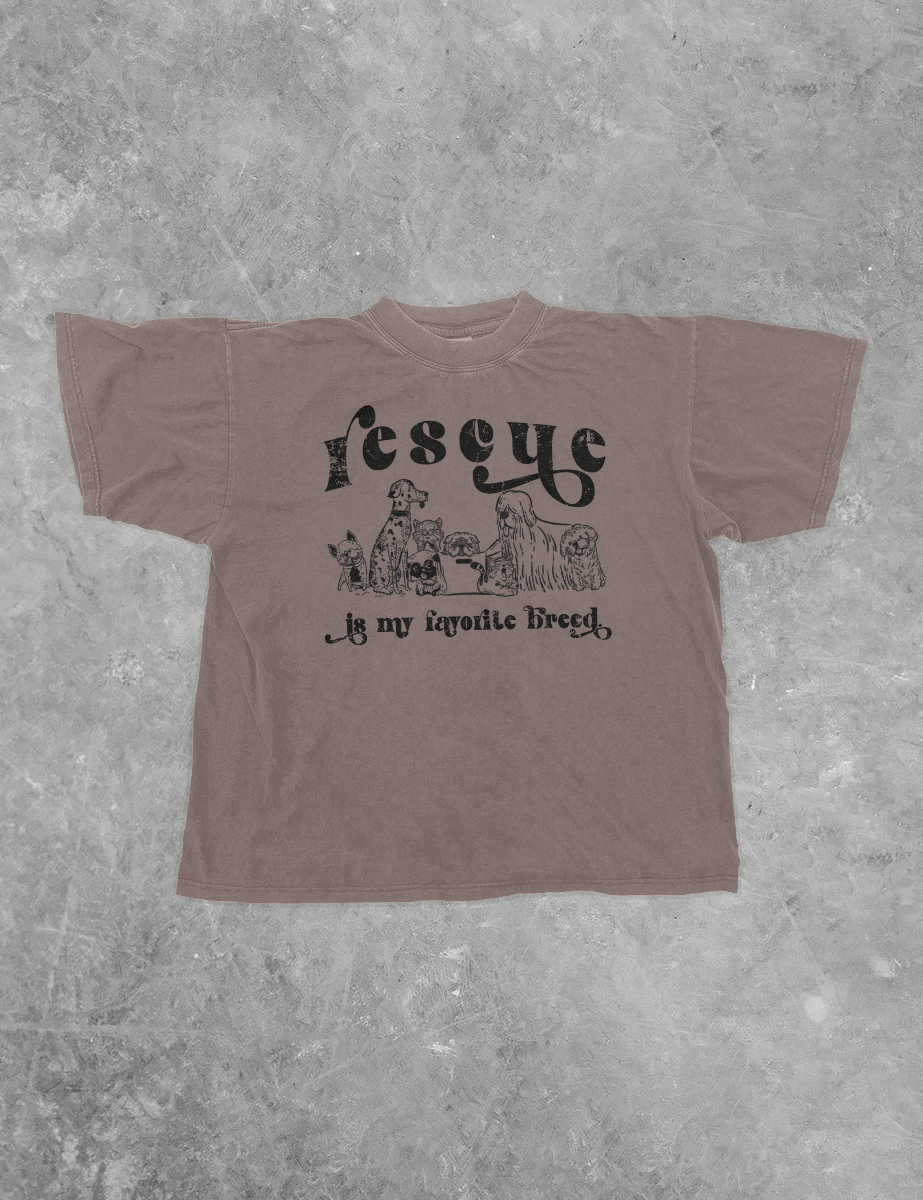 Underground Original Design: Rescue is My Favorite Breed Boxy Cotton T-Shirt