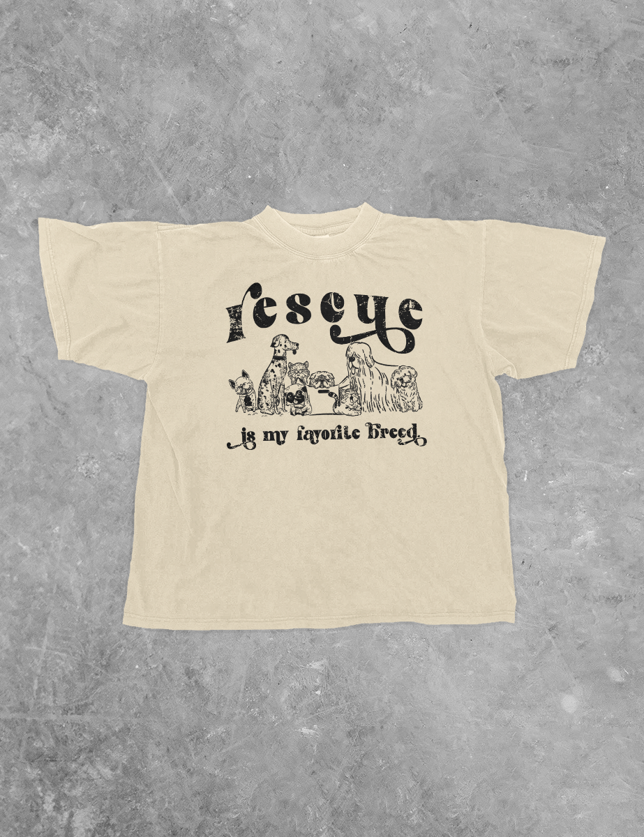 Underground Original Design: Rescue is My Favorite Breed Boxy Cotton T-Shirt