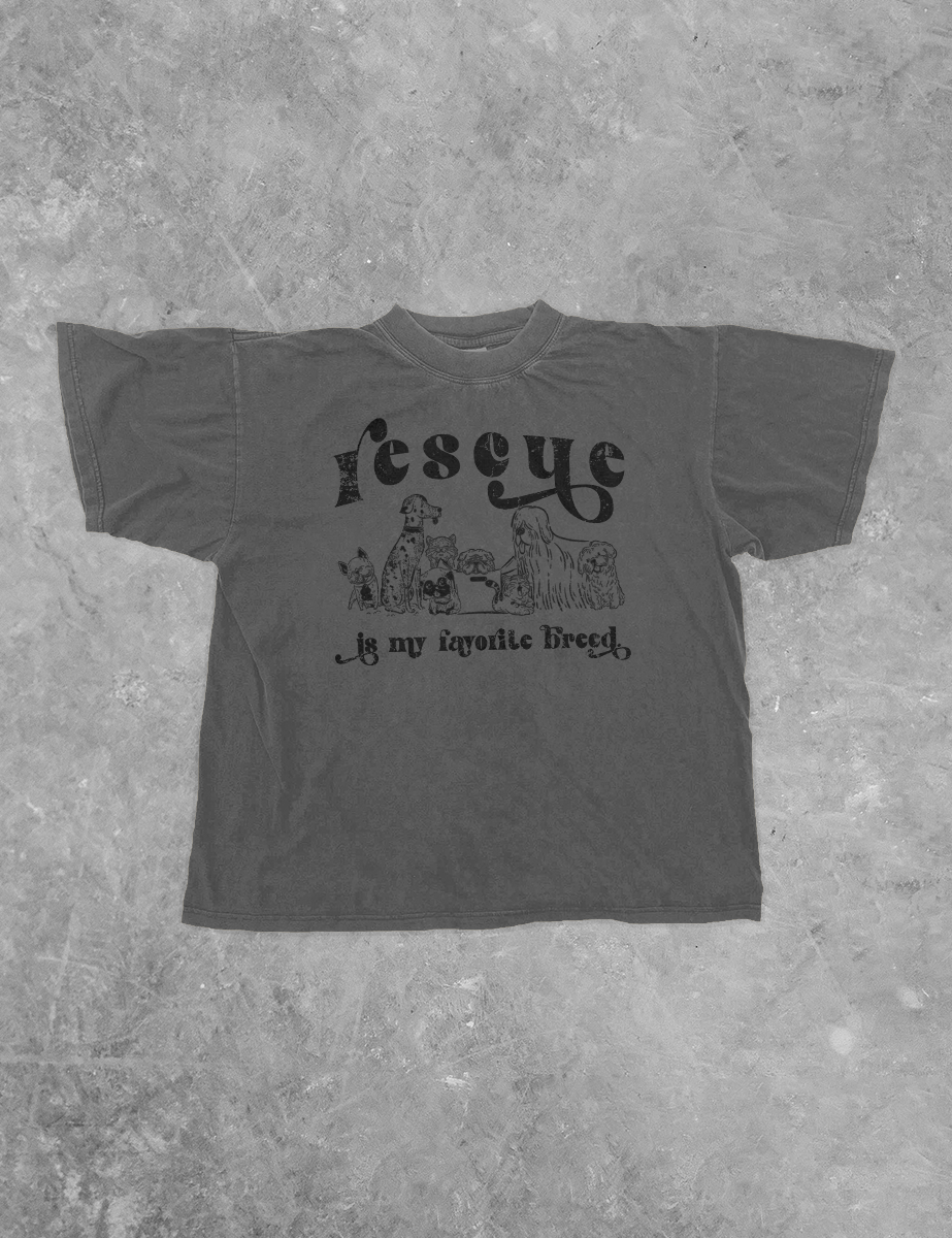 Underground Original Design: Rescue is My Favorite Breed Boxy Cotton T-Shirt