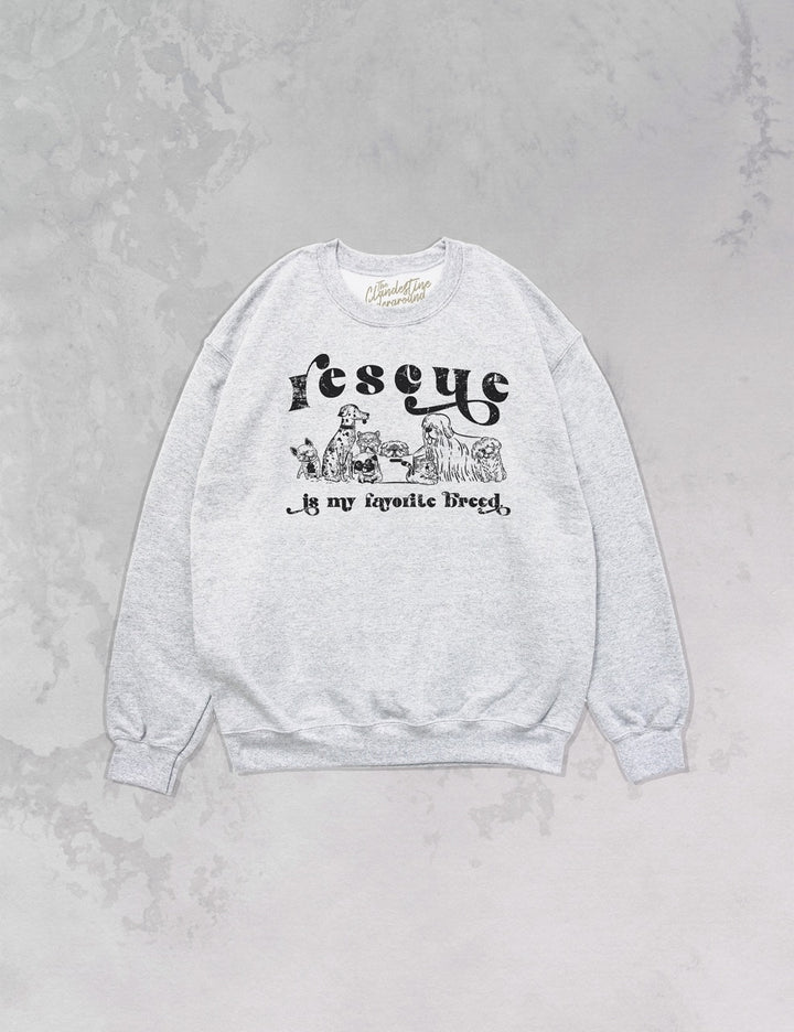 Underground Original Design: Rescue is My Favorite Breed Oversized 90's Sweatshirt