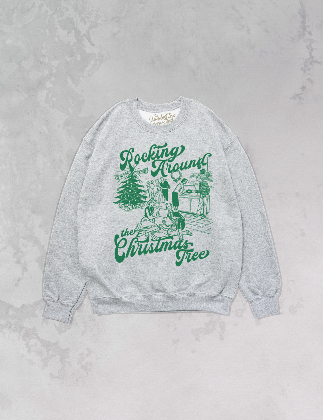 Underground Original Design: Rocking Around the Christmas Tree Oversized 90's Sweatshirt