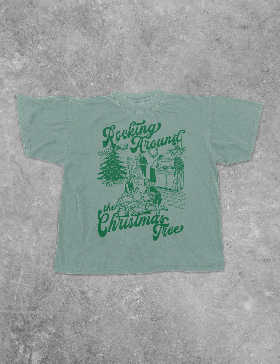 Underground Original Design: Rocking Around the Christmas Tree Boxy Cotton T-Shirt