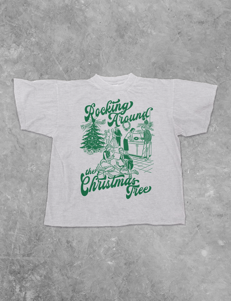 Underground Original Design: Rocking Around the Christmas Tree Boxy Cotton T-Shirt