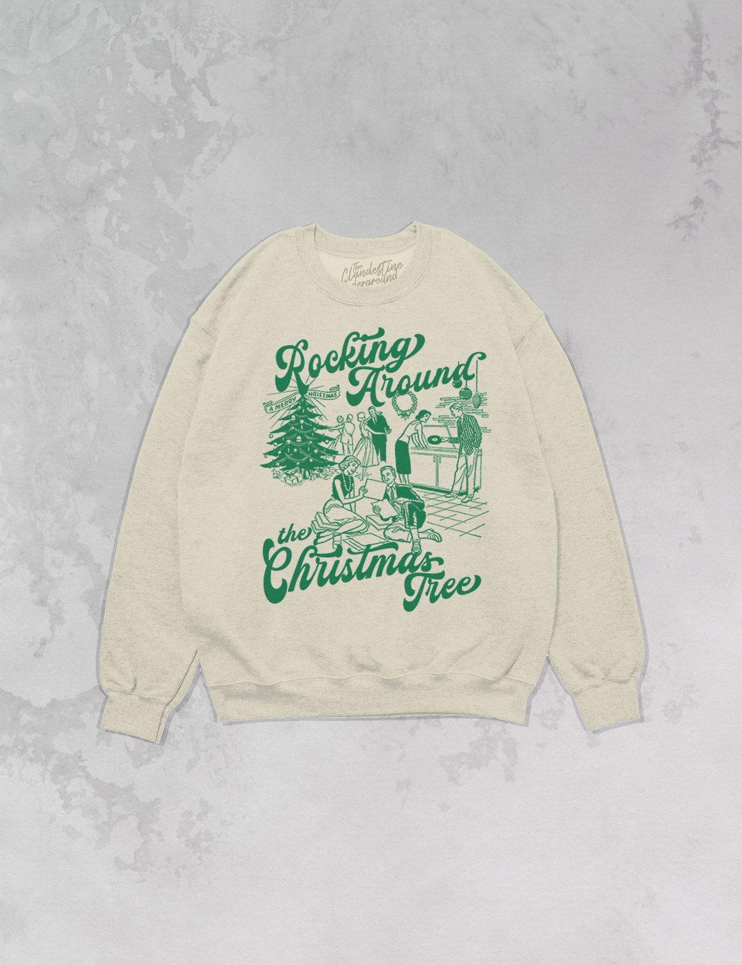 Underground Original Design: Rocking Around the Christmas Tree Oversized 90's Sweatshirt