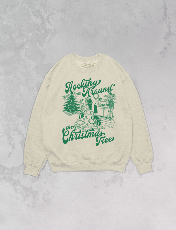 Underground Original Design: Rocking Around the Christmas Tree Oversized 90's Sweatshirt