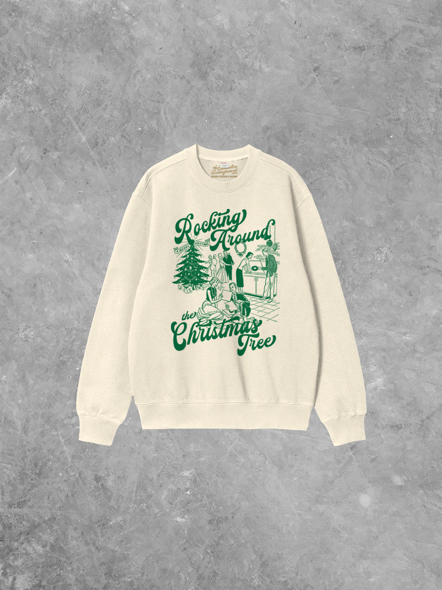 Underground Original Design: Rocking Around the Christmas Tree Boxy Cotton 90's Sweatshirt