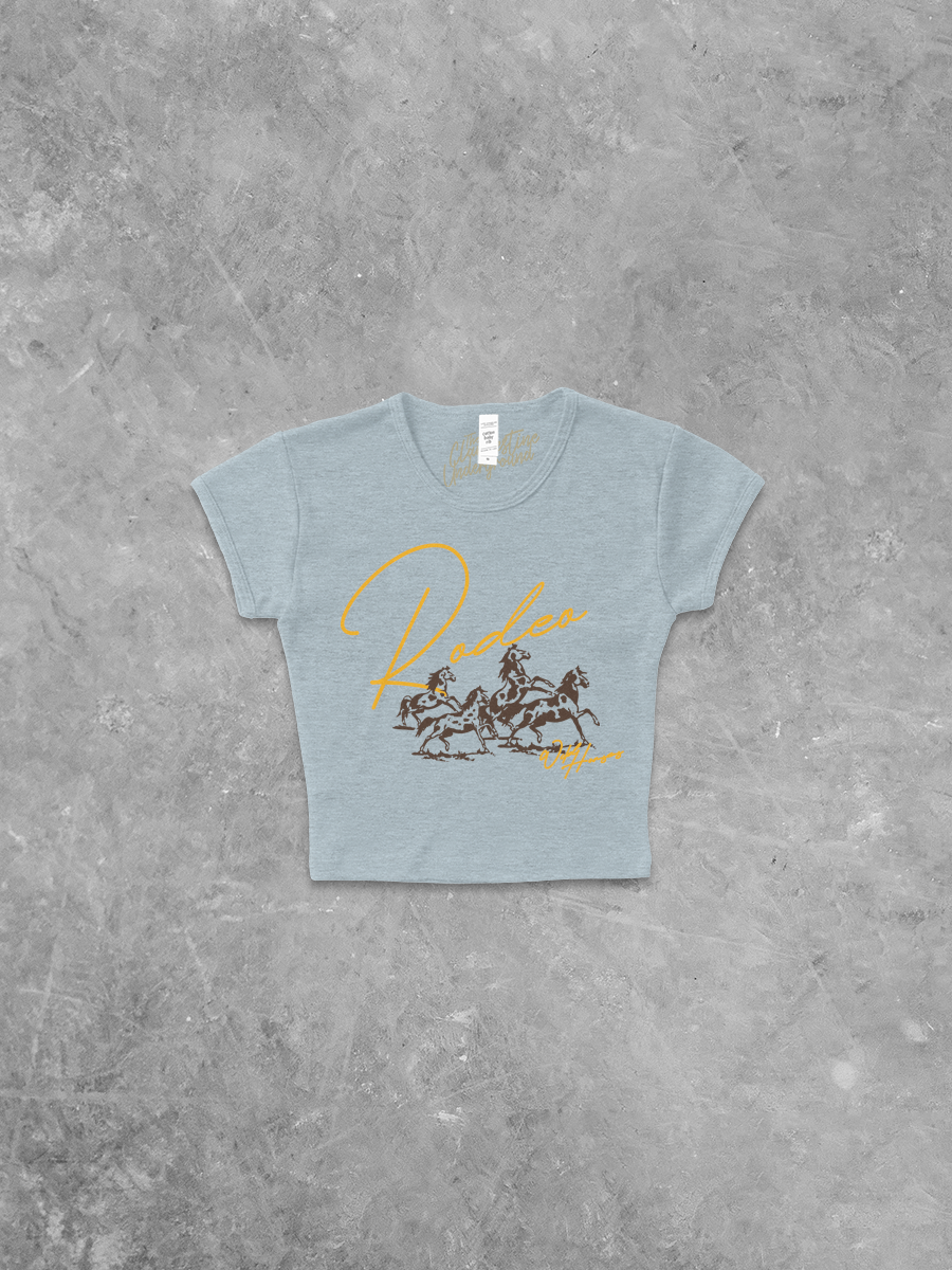 Underground Original Design: Wild Horses Rodeo, Western Micro-Ribbed Baby Tee