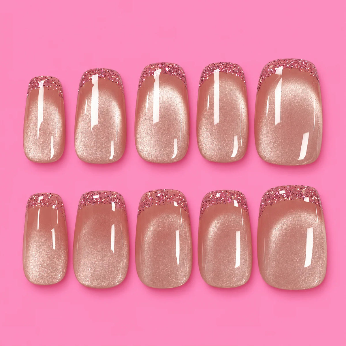 Rose Shimmer Press-On Nails