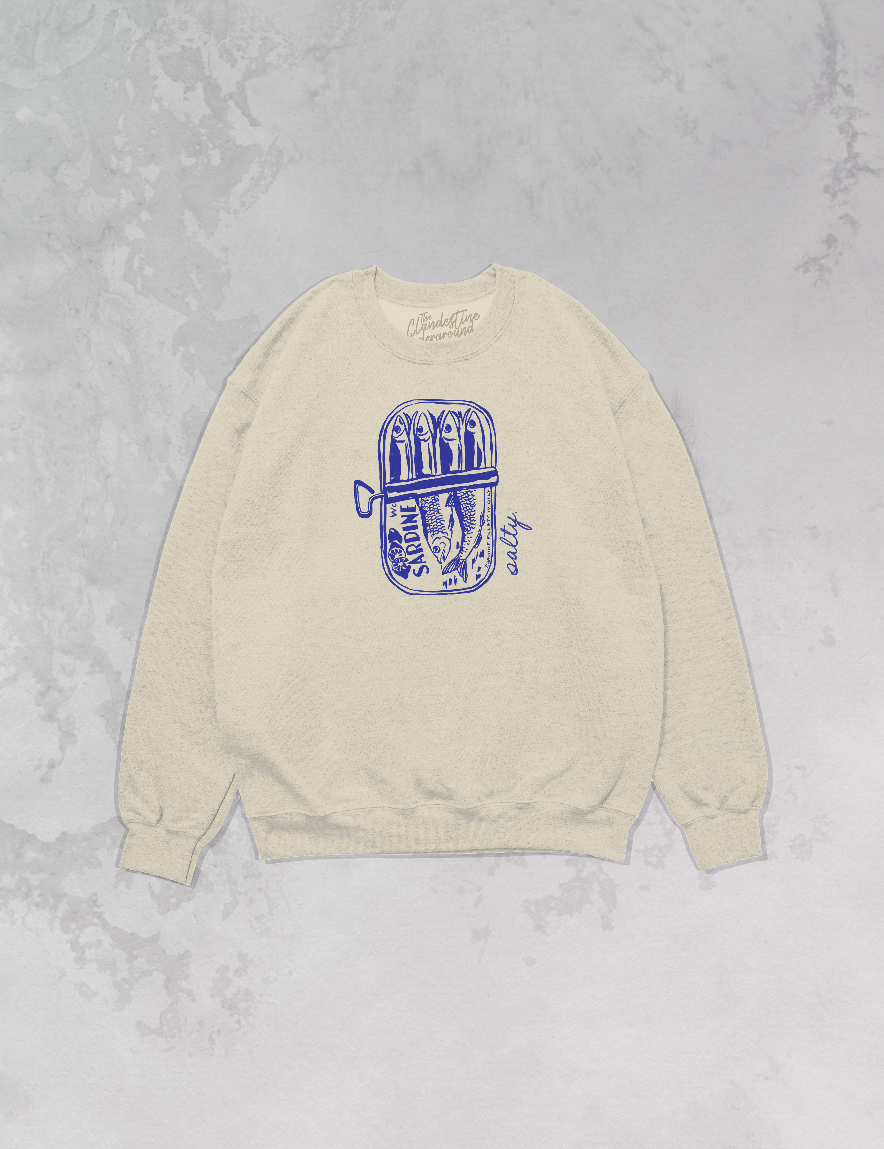 Underground Original Design: Salty Sardines, Oversized Sustainable Sweatshirt
