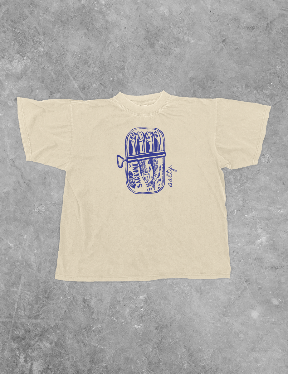 Underground Original Design: Salty Sardines, Fresh Fish Boxy Cotton TShirt