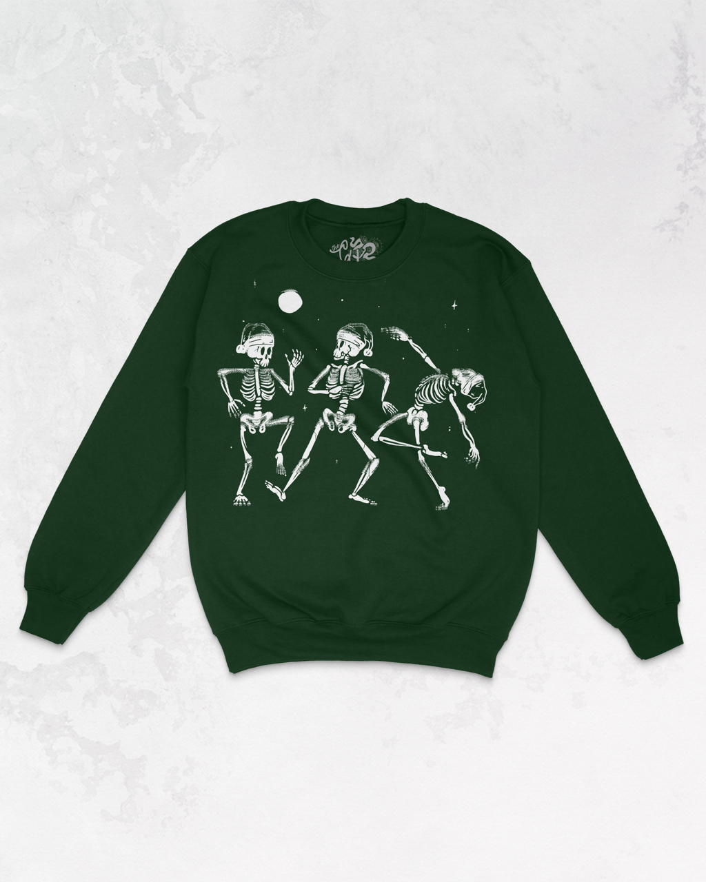 Underground Original Design: Christmas Dancing Skeletons Oversized 90's Sweatshirt