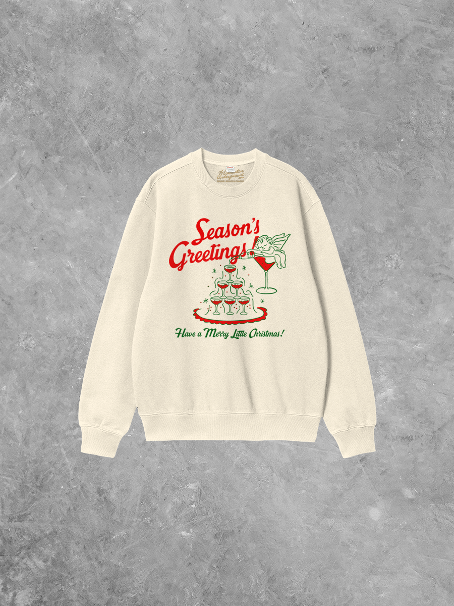 Underground Original Design: Season's Greetings! Christmas Boxy Cotton 90's Sweatshirt