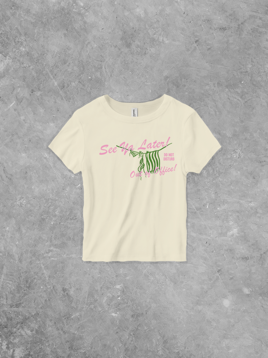 See Ya, Out of Office Micro-Ribbed BC Baby Tee