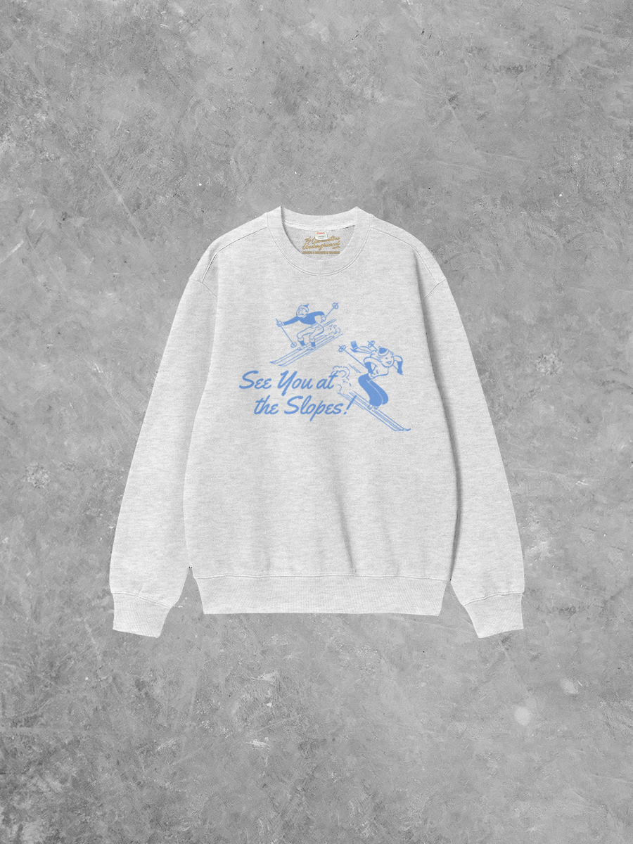 Underground Original Design: See You at the Slopes, Winter Boxy Cotton Sweatshirt