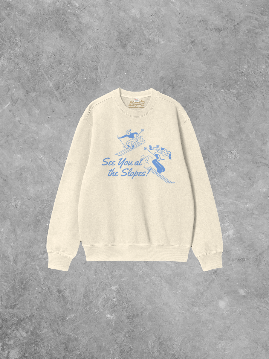 Underground Original Design: See You at the Slopes, Winter Boxy Cotton Sweatshirt