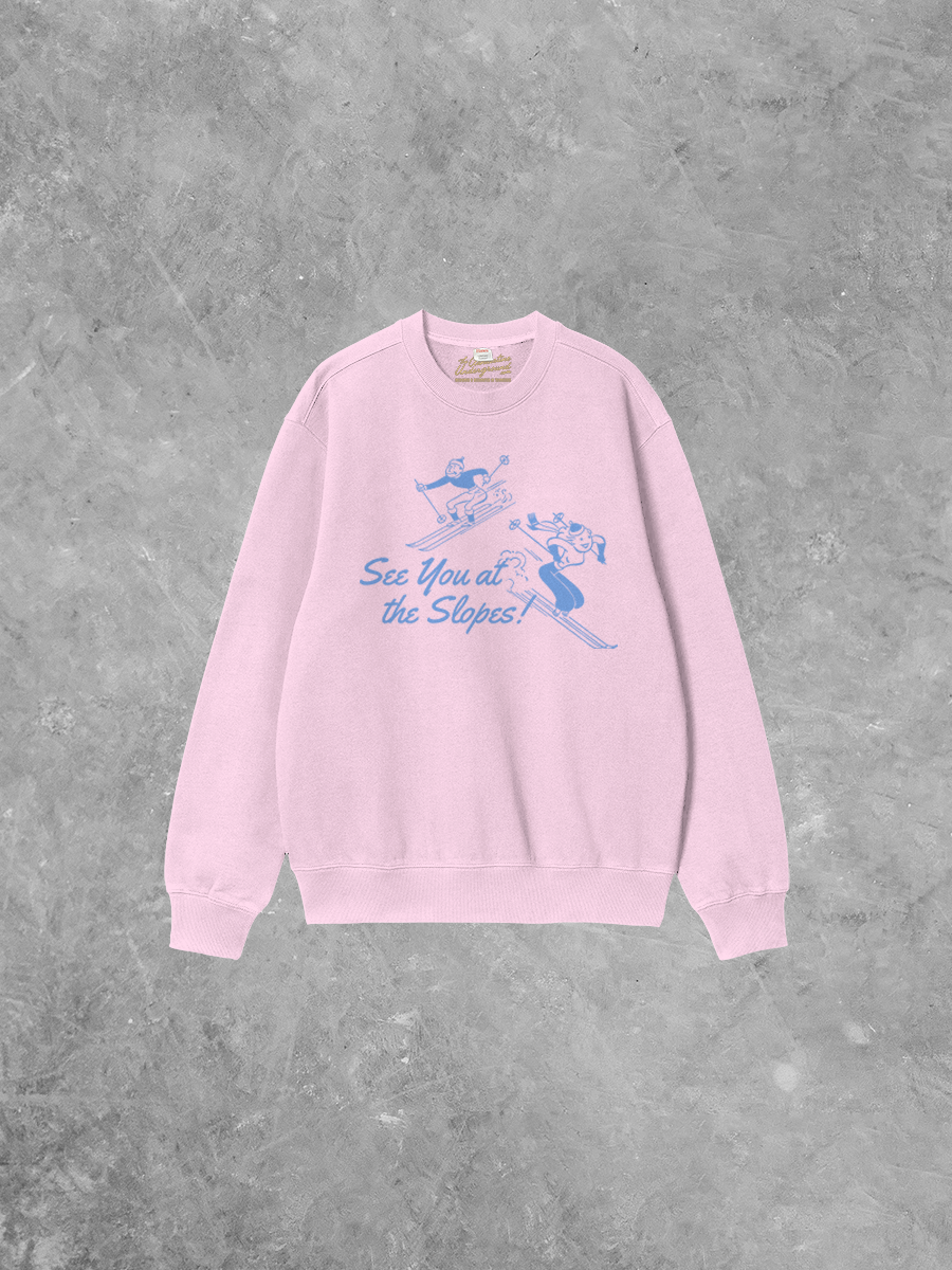 Underground Original Design: See You at the Slopes, Winter Boxy Cotton Sweatshirt