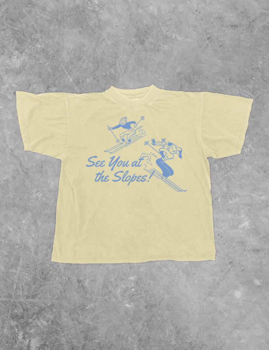 See You at the Slopes, Winter Season BC Boxy Cotton T-Shirt