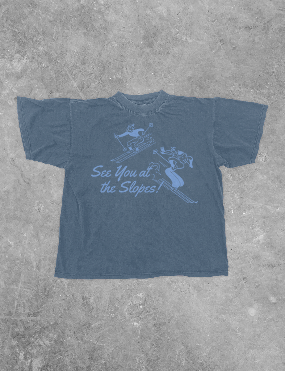 See You at the Slopes, Winter Season BC Boxy Cotton T-Shirt