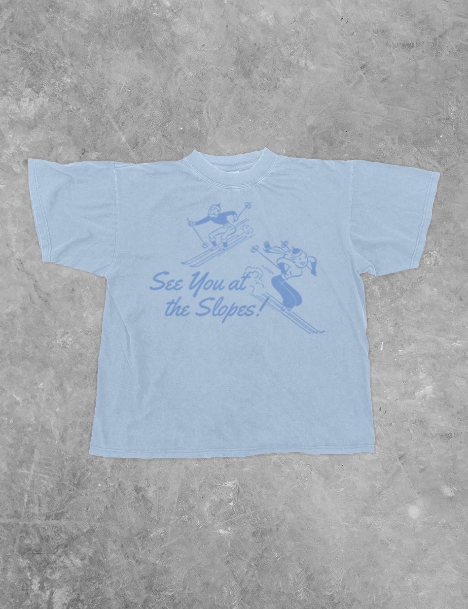 See You at the Slopes, Winter Season BC Boxy Cotton T-Shirt