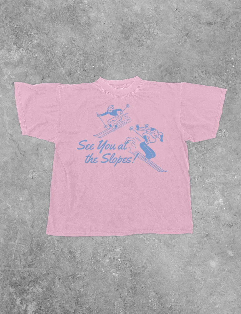 See You at the Slopes, Winter Season BC Boxy Cotton T-Shirt