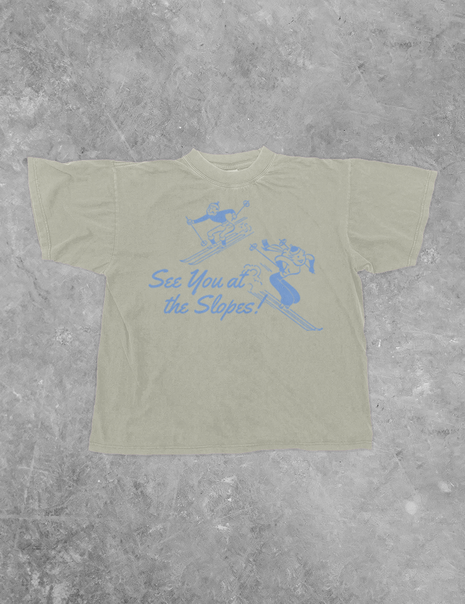 See You at the Slopes, Winter Season BC Boxy Cotton T-Shirt