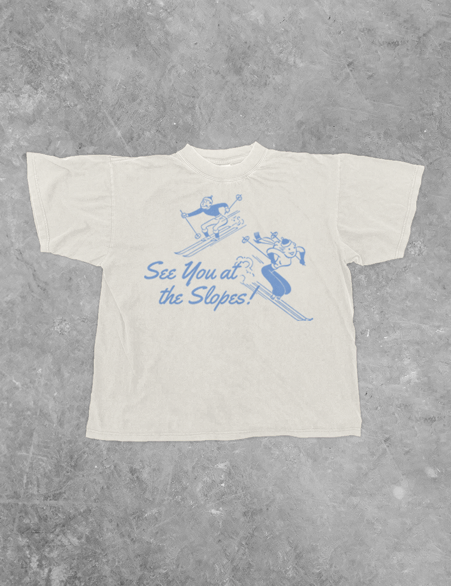 See You at the Slopes, Winter Season BC Boxy Cotton T-Shirt