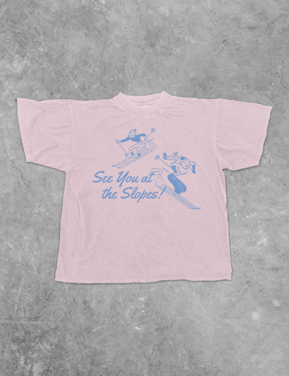 Underground Original Design: See You at the Slopes, Winter Season  Boxy Cotton T-Shirt