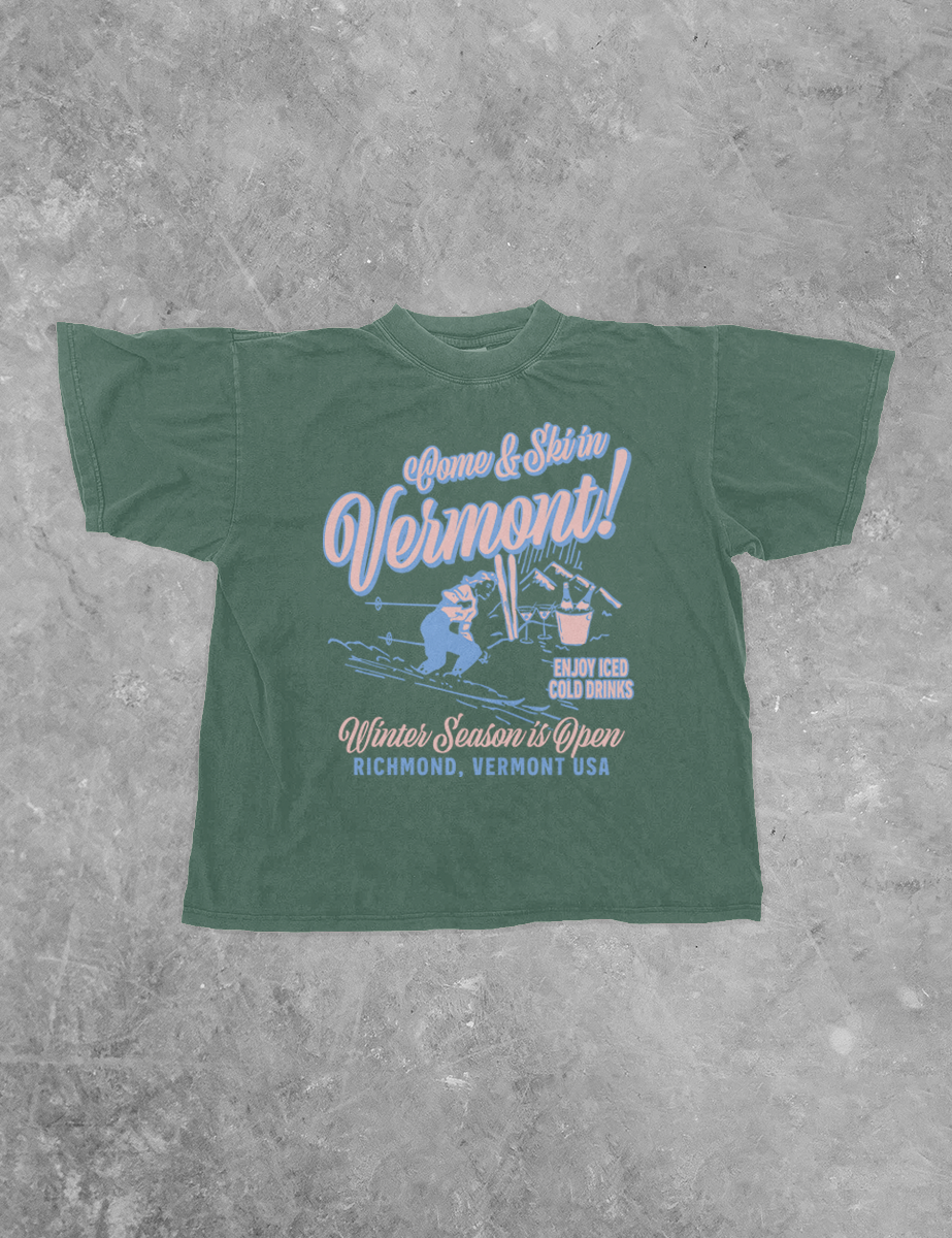 Ski In Vermont, Winter Bella Canvas GD Cotton T-Shirt