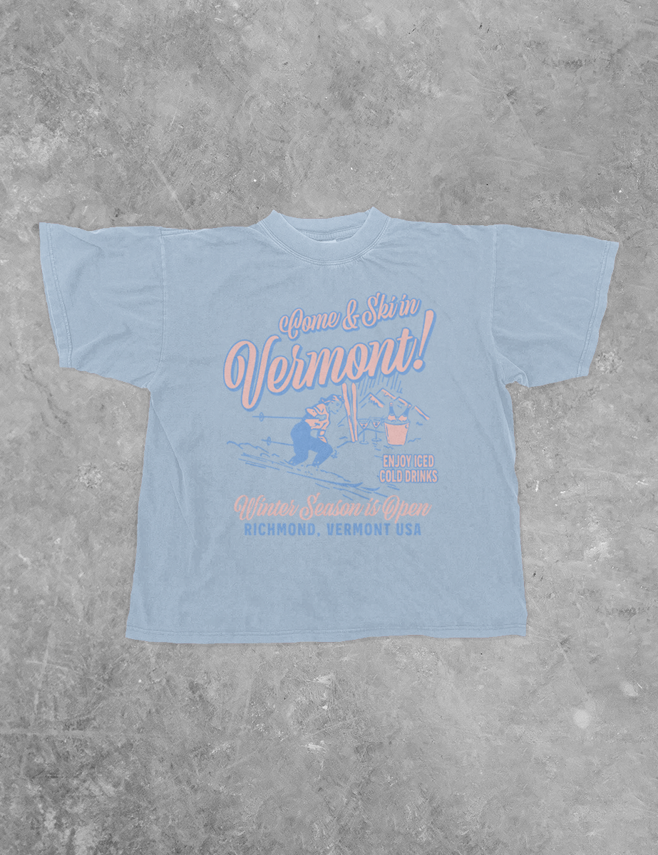 Ski In Vermont, Winter Bella Canvas GD Cotton T-Shirt