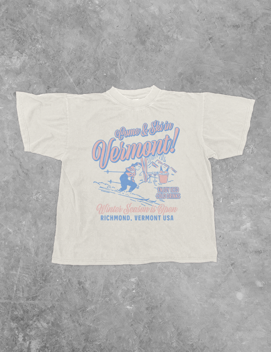 Ski In Vermont, Winter Bella Canvas GD Cotton T-Shirt