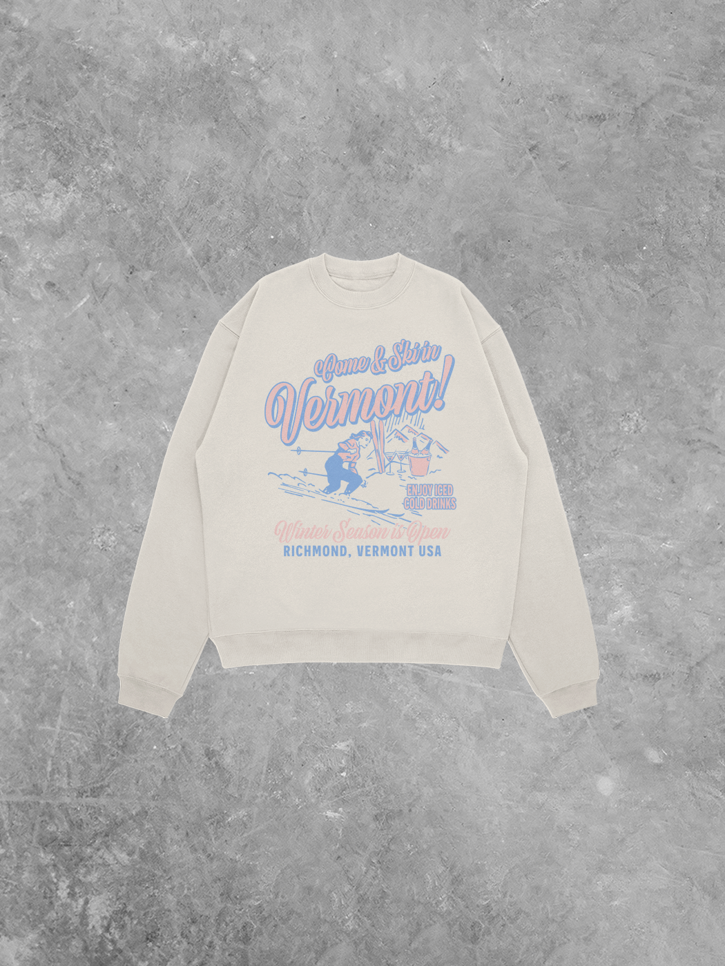 Underground Original Design: Ski In Vermont, Winter Season Relaxed AS Sweatshirt
