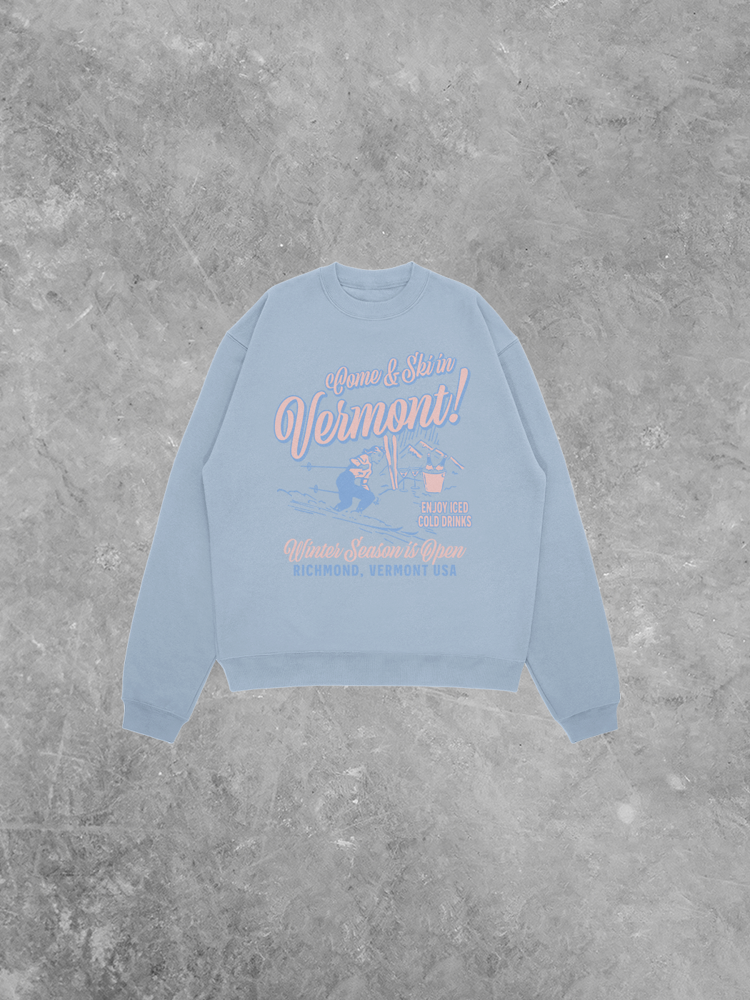 Underground Original Design: Ski In Vermont, Winter Season Relaxed AS Sweatshirt