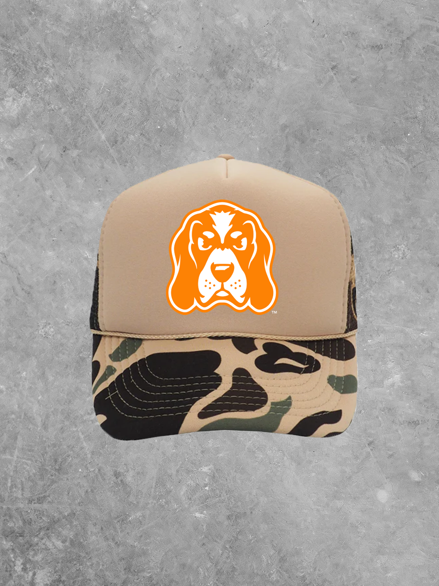 Smokey Logo, Orange & White Game Day Trucker Hat