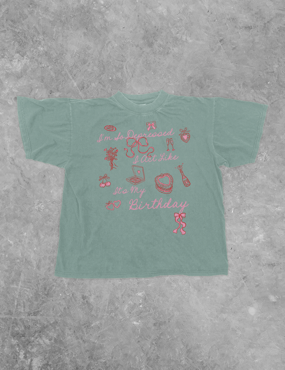 Underground Original Design: Act Like It's My Birthday Icons Boxy Cotton TShirt