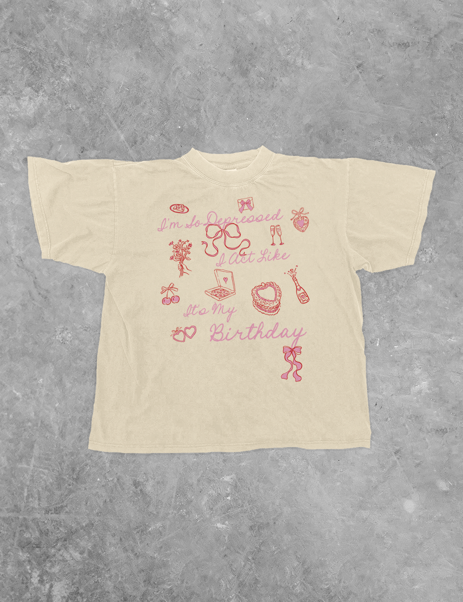 Underground Original Design: Act Like It's My Birthday Icons Boxy Cotton TShirt