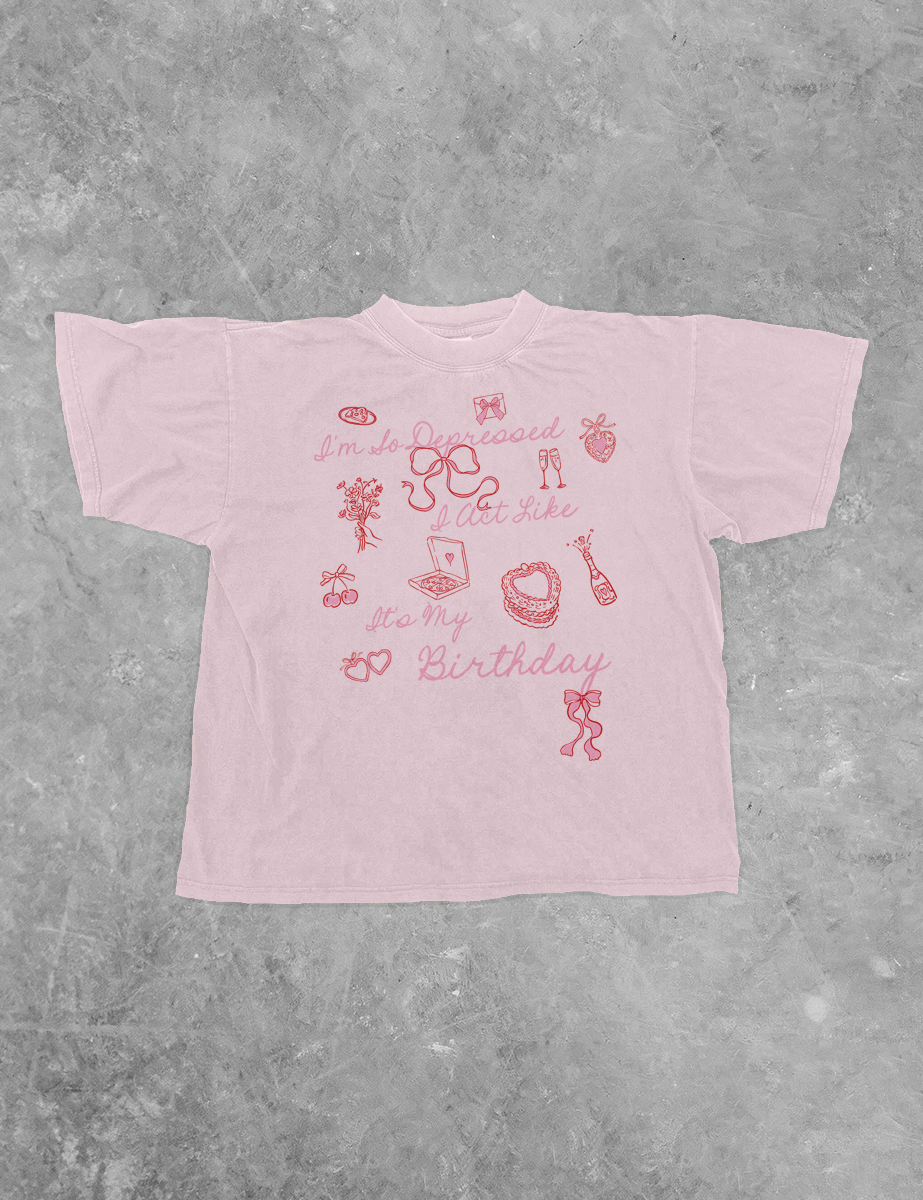 Underground Original Design: Act Like It's My Birthday Icons Boxy Cotton TShirt