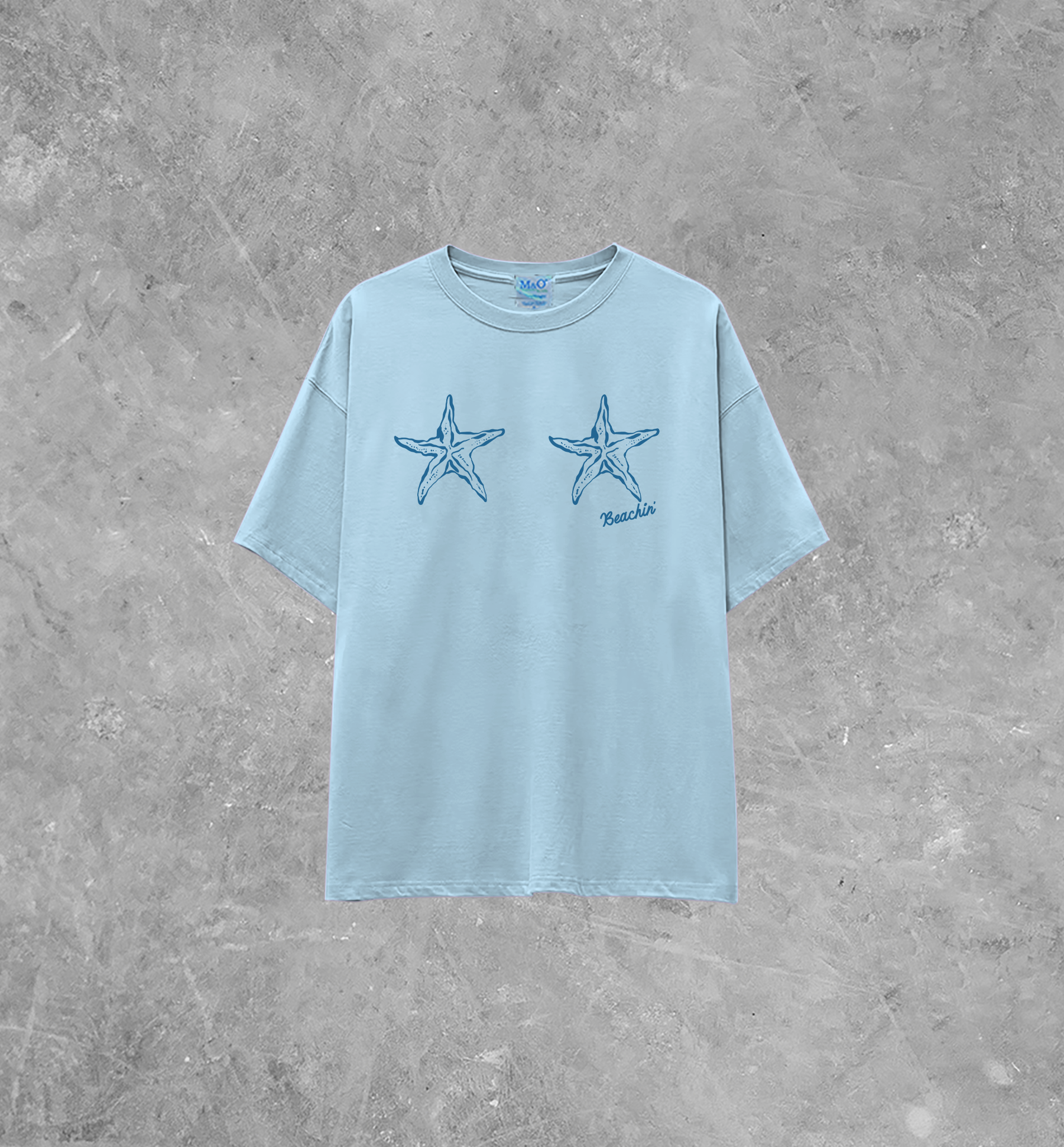 Underground Original Design: Starfish Bra, Beachin' Summer Lightweight M&O Cotton TShirt