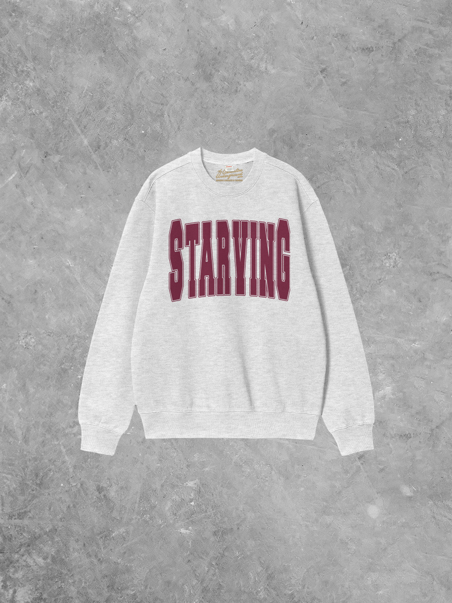 Underground Original Design: Starving Varsity 90s Boxy Cotton Sweatshirt