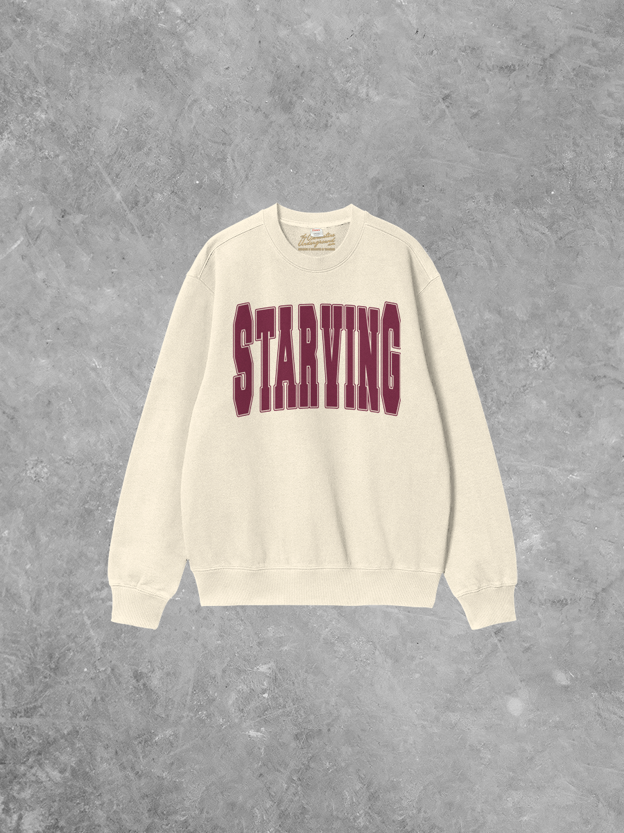 Underground Original Design: Starving Varsity 90s Boxy Cotton Sweatshirt