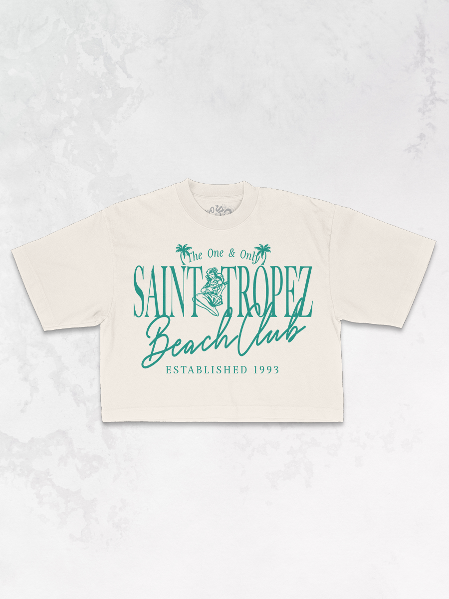 Underground Original Design: St. Tropez Beach Club Oversized Cropped TShirt